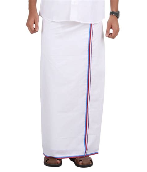 Prakasam Cotton White Cotton Dhoti - Buy Prakasam Cotton White Cotton Dhoti Online at Best ...