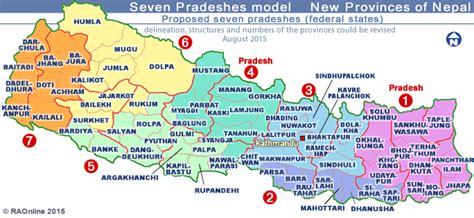 RAOnline Nepal: Nepal Maps - New Provinces (Federal States) of Nepal