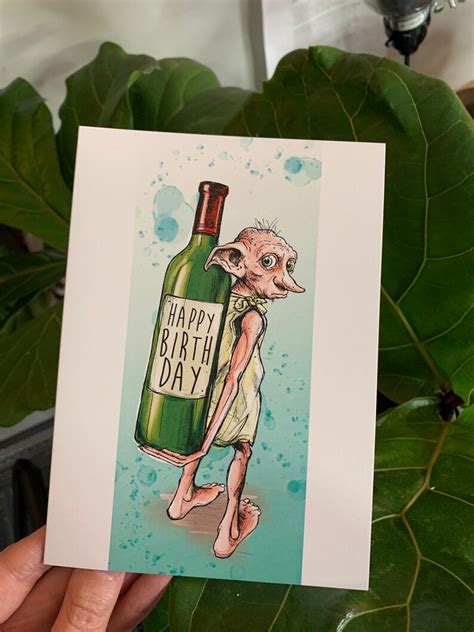 Happy Birthday Dobby Cards Greeting Birthday Card Harry | Etsy