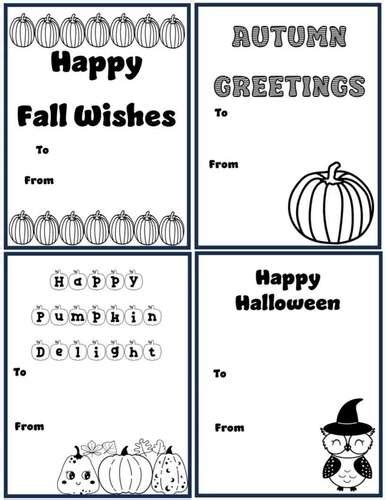 Fall and Halloween Cards by Ana's Teaching Corner | TPT