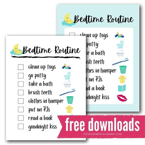 Free Printable Toddler Bedtime Routine Chart - Printable Form, Templates and Letter