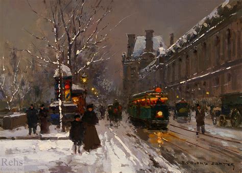 Quay du Louvre, Winter - Edouard Cortes - WikiArt.org