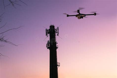 Drone Inspection. Operator Inspecting Construction Building Site Flying ...