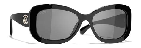 Sunglasses CHANEL CH 5468B C622T8 56/17 Woman Noir rectangle frames Full Frame Glasses trendy ...