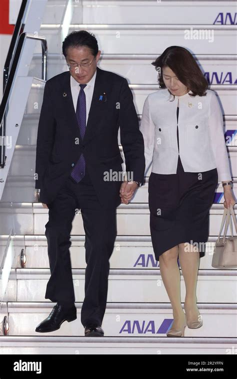 Japanese Prime Minister Fumio Kishida and his wife Yuko arrive at ...