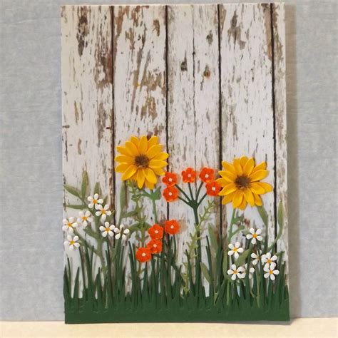 Garden fence card. Any occasion. | Garden fence art, Mural wall art, Painting flowers tutorial