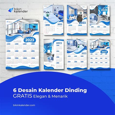 6 Desain Kalender Dinding 2023 GRATIS Elegan Menarik cdr