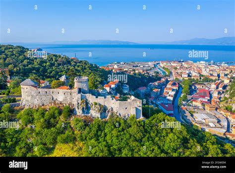 Aerial view of Rijeka with Trsat fortress, Croatia Stock Photo - Alamy