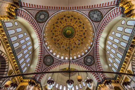 Suleymaniye Mosque Interior and Dome in Istanbul, Turkey. Editorial ...