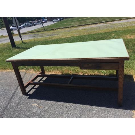 Vintage Industrial Hamilton-Economy Wood Drafting Table | Chairish