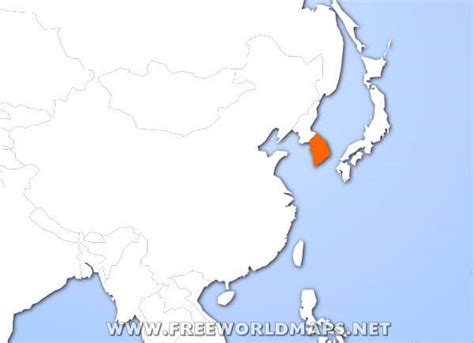 Where is South Korea located on the World map?