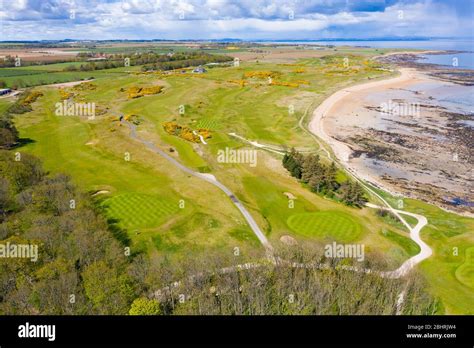 Aerial view of Kingsbarns Golf Links golf course in Fife, Scotland, UK Stock Photo - Alamy