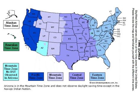 USA Time Zones Map with Area Codes