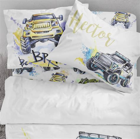 Cars twin bedding set monster truck bedding set monster | Etsy