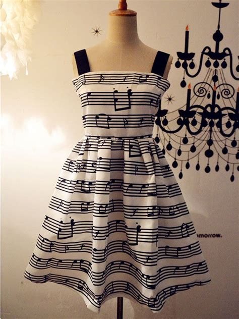 music notes strap dress $44.99 #asianicandy #cutefashion #kfashion #lace #partydress | Music ...