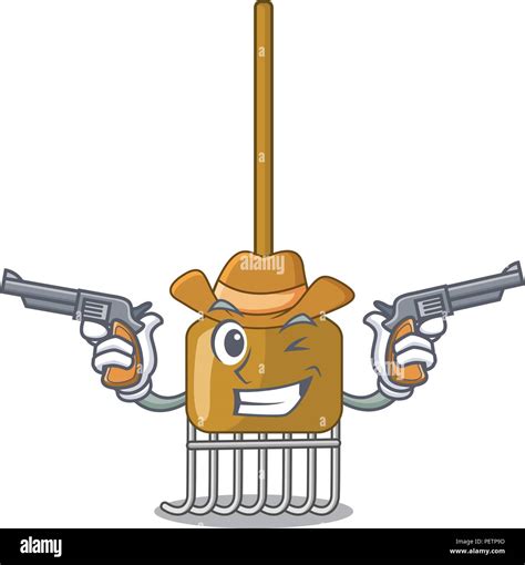 Cowboy rake character cartoon style Stock Vector Image & Art - Alamy