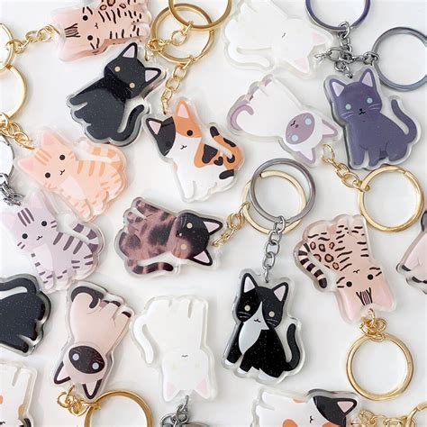 Cute Cat Breed Clear Acrylic Keychains Cartoon Art Style on | Etsy