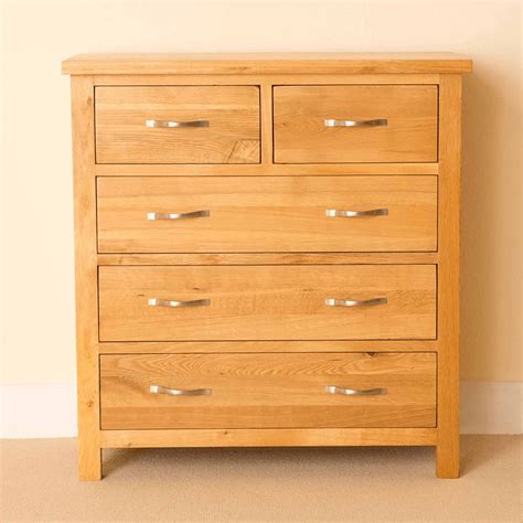 Newlyn Oak 2 over 3 Chest of Drawers, Solid Wooden Bedroom Storage ...