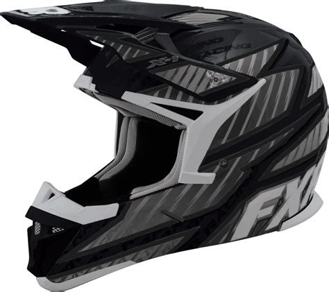 FXR Racing - Snowmobile Gear - X-1 Helmet - Black/Charcoal Snowmobile ...