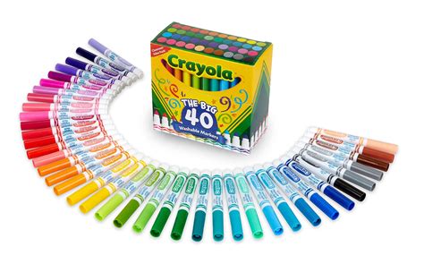 Buy Crayola Ultra Clean Washable Markers (40 Count), Coloring Markers for Kids, Art Supplies ...