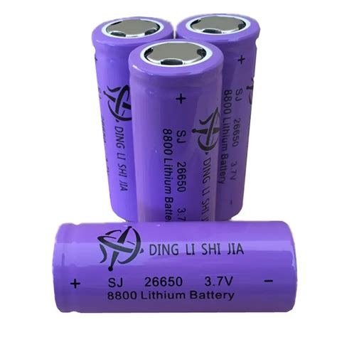 DING LI SHI JIA 4pcs 26650 Battery Rechargeable Battery 3.7V 8800mAh Li ion Battery For LED ...