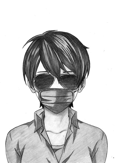 Draw Anime Boy With Mask | Realistic Anime Drawing | Anime drawings tutorials, Anime drawings ...