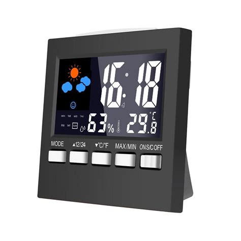 Electric Desktop Clock Alarm Colorful LCD Screen Sound Control Backlight Digital Clock Date Time ...