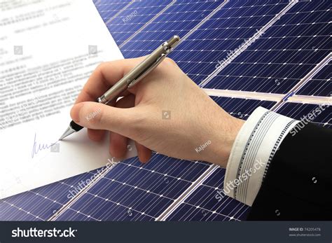 Signature Business Contract Front Solar Power Stock Photo 74205478 ...