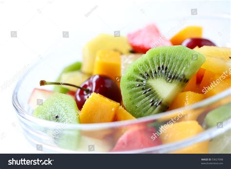 Fresh Fruits Salad On White Background Stock Photo 53627098 : Shutterstock