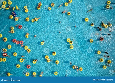 Top View - Young People Relax in Swimming Pool. Editorial Stock Image ...