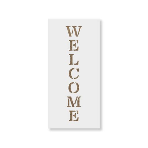 Vertical Sign Welcome Stencil - Laser-cut Sign Stencil Template