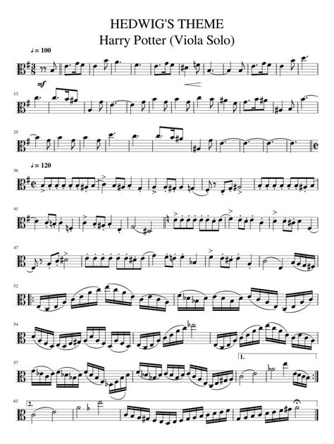 Violin Hedwig's Theme Sheet Music | Printable Templates Free