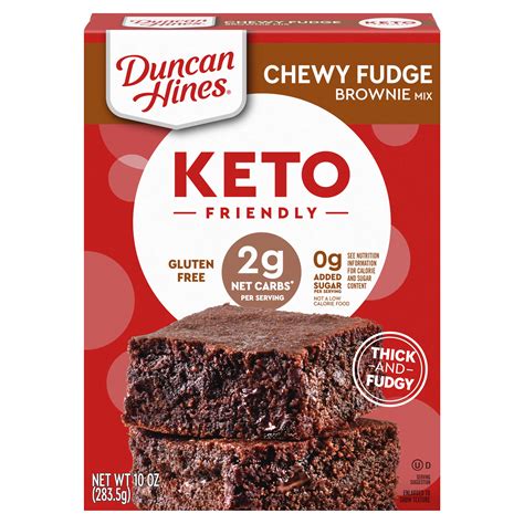 Duncan Hines Keto Friendly Gluten Free No Sugar Added Chewy Fudge ...