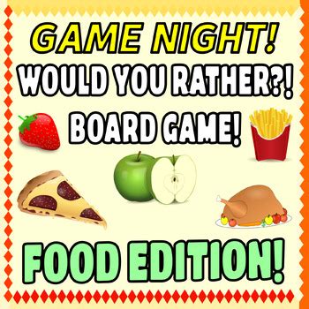 Would You Rather Board Game - Food Edition- Family Game Night | TPT