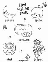 Coloring Page Healthy Food Worksheets Pages sketch template