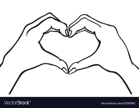 Two hands making heart sign love romantic Vector Image | Hands making a ...