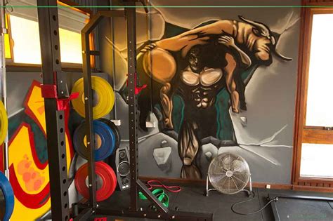 Gym graffiti art painted at Atheletes Authority in Pymble NSW