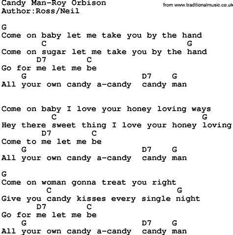 Country Music:Candy Man-Roy Orbison Lyrics and Chords