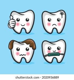 Set Teeth Vector Illustrations Cartoon Style Stock Vector (Royalty Free ...