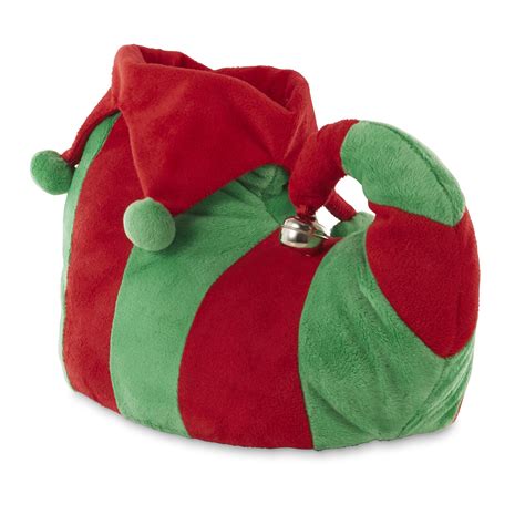 Joe Boxer Women's Green/Red Elf Christmas Slipper