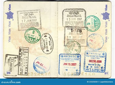 Passport European With Stamps Stock Photo - Image: 23325650