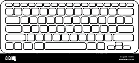 Vector portable computer keyboard. Black and white icon lineart Stock Vector Image & Art - Alamy