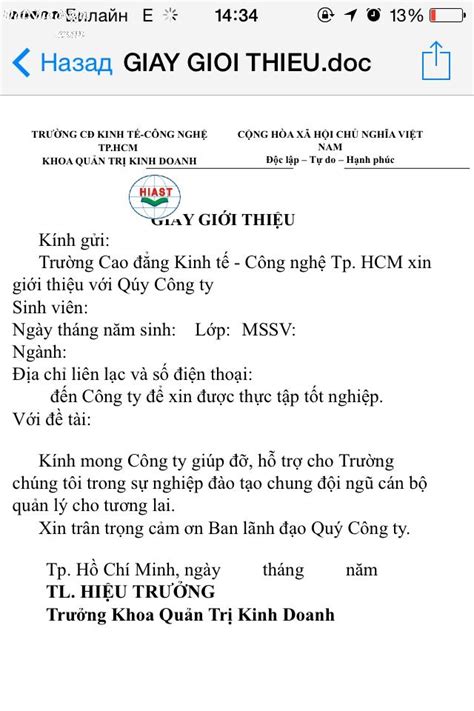 Hỏi - mẫu đơn '' giấy giới thiệu sinh viên thực tập