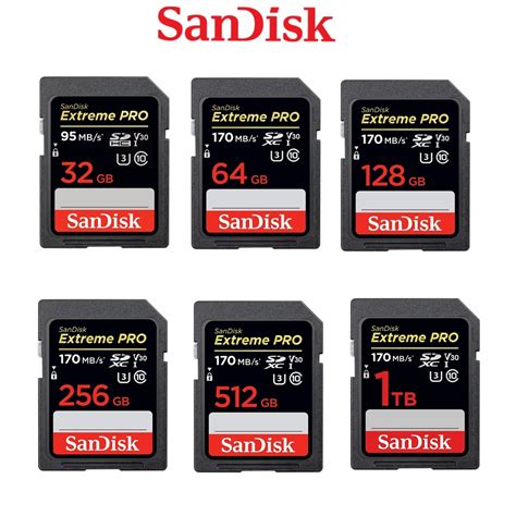 SanDisk Extreme Pro SD Card SDXC UHS-I Camera DSLR Memory Card SDSDXXY 170MB/s