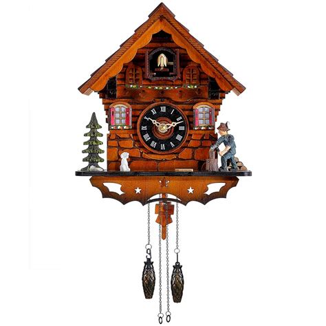 Buy Cuckoo Clock Traditional Black Forest Clock Antique Wooden Pendulum Quartz Wall Clock Online ...
