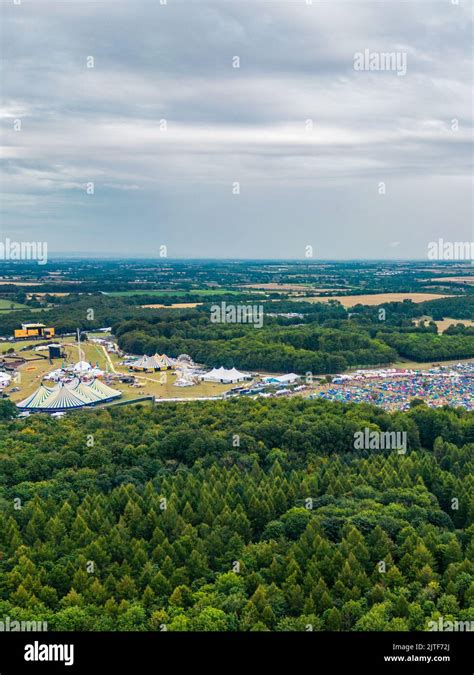 Aerial view over Leeds Festival in Bramham Park Stock Photo - Alamy