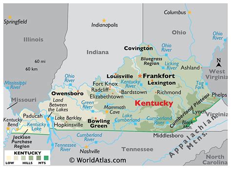 Mapas de Kentucky - Atlas del Mundo