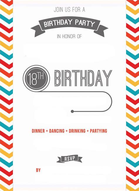 cool Free Printable 18th Birthday Invitation Template Party Invitation ...