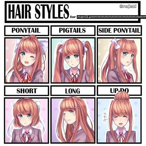 [DDLC] which hairstyle is the best for Monika? | Ragazze anime, Anime ...