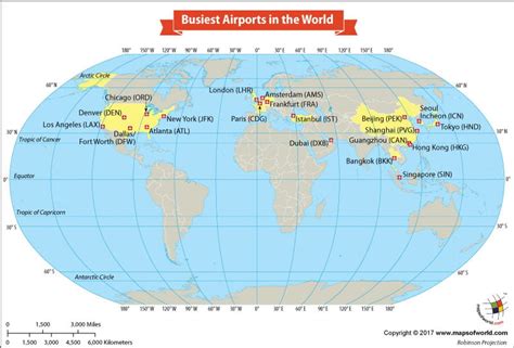 World Map Showing the Busiest Airports in the World - Our World